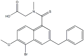 [N-[(3-Benzyl-5-bromo-6-methoxy-1-naphthalenyl)thiocarbonyl]-N-methylamino]acetic acid Structure