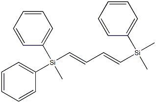 (1E,3E)-1-(ジメチルフェニルシリル)-4-(メチルジフェニルシリル)-1,3-ブタジエン 化学構造式