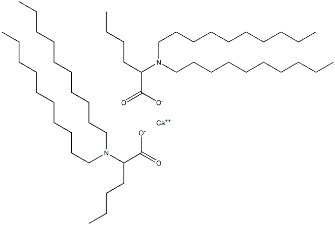 ビス[2-(ジデシルアミノ)ヘキサン酸]カルシウム 化学構造式