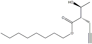 (2S,3S)-3-ヒドロキシ-2-(2-プロピニル)酪酸オクチル 化学構造式