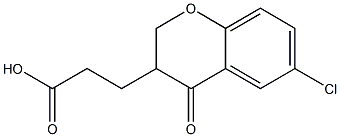 6-クロロ-3,4-ジヒドロ-4-オキソ-2H-1-ベンゾピラン-3-プロピオン酸 化学構造式