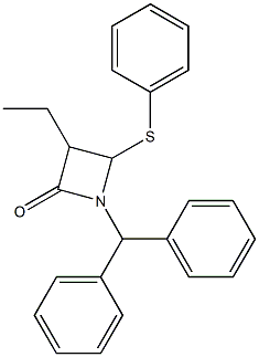 3-Ethyl-4-(phenylthio)-1-(diphenylmethyl)azetidin-2-one Structure