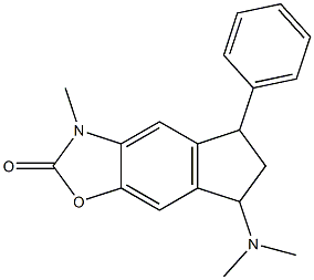 6,7-Dihydro-7-dimethylamino-3-methyl-5-phenyl-5H-indeno[5,6-d]oxazol-2(3H)-one,,结构式