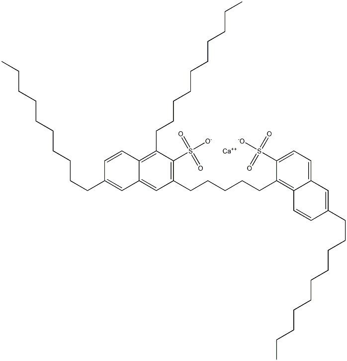 ビス(1,6-ジデシル-2-ナフタレンスルホン酸)カルシウム 化学構造式