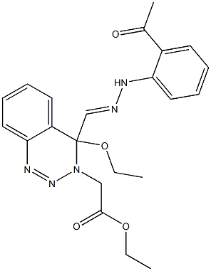 4-Ethoxy-4-[[2-(2-acetylphenyl)hydrazono]methyl]-3,4-dihydro-1,2,3-benzotriazine-3-acetic acid ethyl ester Structure