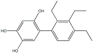 5-(2,3,4-トリエチルフェニル)ベンゼン-1,2,4-トリオール 化学構造式