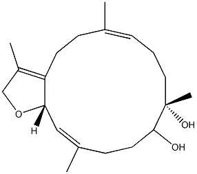 (6E,10S,14E,15aS)-2,4,5,8,9,10,11,12,13,15a-Decahydro-3,6,10,14-tetramethylcyclotetradeca[b]furan-10,11-diol Structure