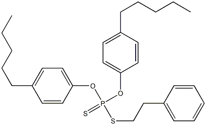Dithiophosphoric acid O,O-bis(4-pentylphenyl)S-(2-phenylethyl) ester Structure