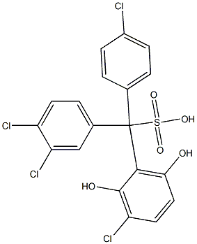 (4-Chlorophenyl)(3,4-dichlorophenyl)(3-chloro-2,6-dihydroxyphenyl)methanesulfonic acid 结构式