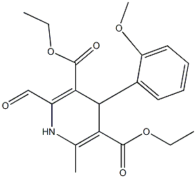 4-(2-Methoxyphenyl)-2-formyl-6-methyl-1,4-dihydropyridine-3,5-dicarboxylic acid diethyl ester Structure