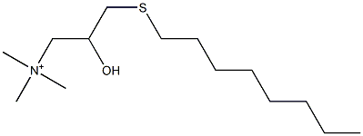 N,N,N-トリメチル-2-ヒドロキシ-3-(オクチルチオ)-1-プロパンアミニウム 化学構造式