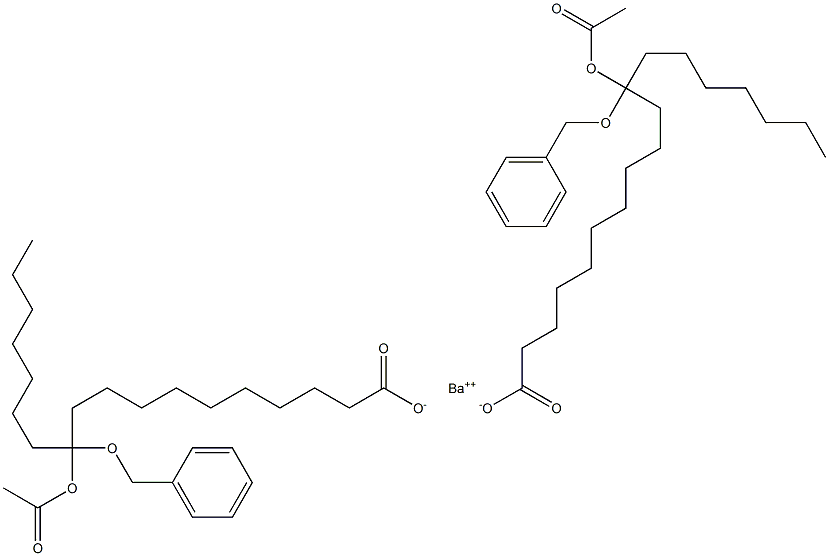Bis(11-benzyloxy-11-acetyloxystearic acid)barium salt,,结构式