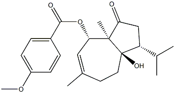 p-Anisic acid (3R,3aR,8S,8aR)-3a-hydroxy-3-isopropyl-6,8a-dimethyl-1-oxo-1,2,3,3a,4,5,8,8a-octahydroazulen-8-yl ester Structure
