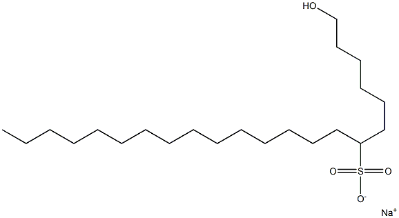 1-Hydroxydocosane-7-sulfonic acid sodium salt Structure