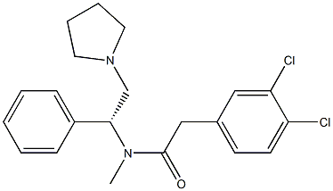 3,4-Dichloro-N-methyl-N-[(R)-1-(phenyl)-2-(1-pyrrolidinyl)ethyl]benzeneacetamide Structure