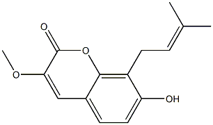 3-Methoxy-7-hydroxy-8-(3-methyl-2-butenyl)-2H-1-benzopyran-2-one|