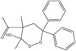 6,6-Diphenyl-4-acetyl-3,4-dimethyl-1,2-dioxan-3-ol,,结构式