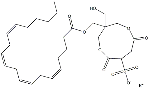 1-[[[(5Z,8Z,11Z,14Z)-1-Oxo-5,8,11,14-icosatetren-1-yl]oxy]methyl]-1-(hydroxymethyl)-4,7-dioxo-3,8-dioxacyclononane-6-sulfonic acid potassium salt Structure