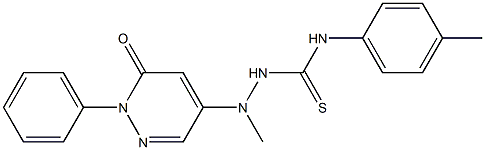 2-Phenyl-5-[1-methyl-2-[4-methylphenylamino(thiocarbonyl)]hydrazino]pyridazin-3(2H)-one Struktur