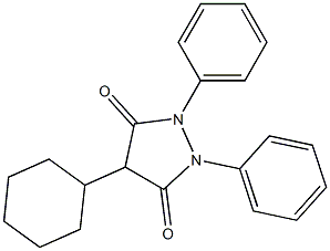 4-シクロヘキシル-1,2-ジフェニル-3,5-ピラゾリジンジオン 化学構造式
