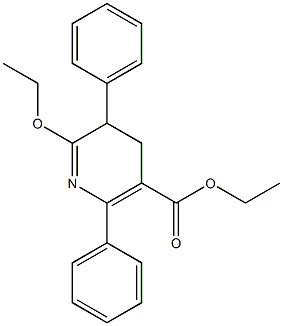 2-エトキシ-5-エトキシカルボニル-3,6-ジフェニル-3,4-ジヒドロピリジン 化学構造式