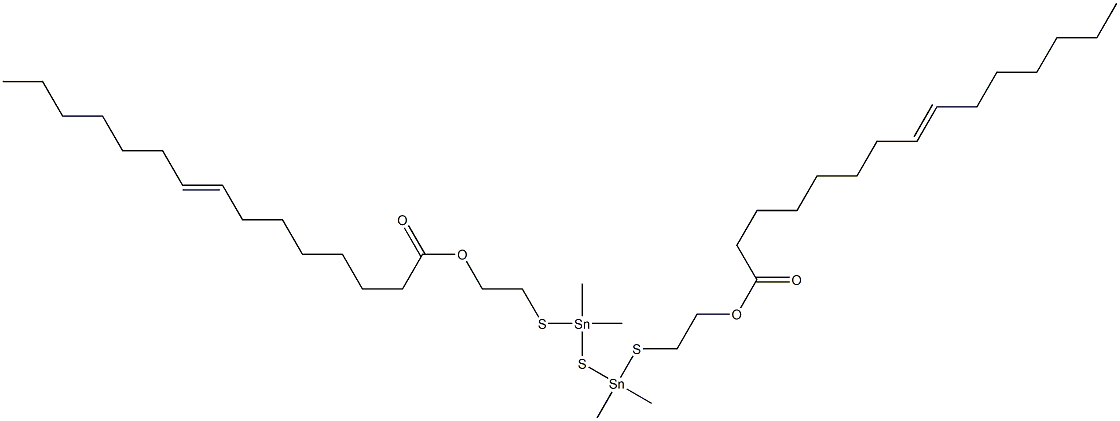 ビス[ジメチル[[2-(7-テトラデセニルカルボニルオキシ)エチル]チオ]スタンニル]スルフィド 化学構造式