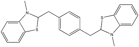 2,2'-(1,4-フェニレンビスメチレン)ビス(2,3-ジヒドロ-3-メチルベンゾチアゾール) 化学構造式