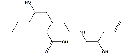 2-[N-(2-Hydroxyhexyl)-N-[2-(2-hydroxy-4-hexenylamino)ethyl]amino]propionic acid 结构式