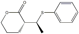 (S)-3-[(R)-1-(フェニルチオ)エチル]テトラヒドロ-2H-ピラン-2-オン 化学構造式