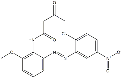 2-Acetyl-2'-(2-chloro-5-nitrophenylazo)-6'-methoxyacetanilide,,结构式