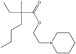 2-Ethyl-2-methylhexanoic acid 2-piperidinoethyl ester Structure