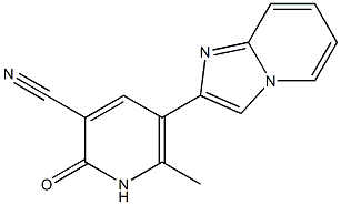 2-[(3-シアノ-6-メチル-1,2-ジヒドロ-2-オキソピリジン)-5-イル]イミダゾ[1,2-a]ピリジン 化学構造式