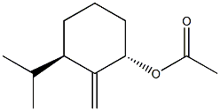 (1S,3R)-2-メチレン-3-イソプロピルシクロヘキサノールアセタート 化学構造式