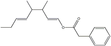 Phenylacetic acid 3,4-dimethyl-1,5-octadienyl ester Structure