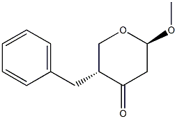 (2R,5R)-2-Methoxy-5-benzyl-2,3,5,6-tetrahydro-4H-pyran-4-one,,结构式