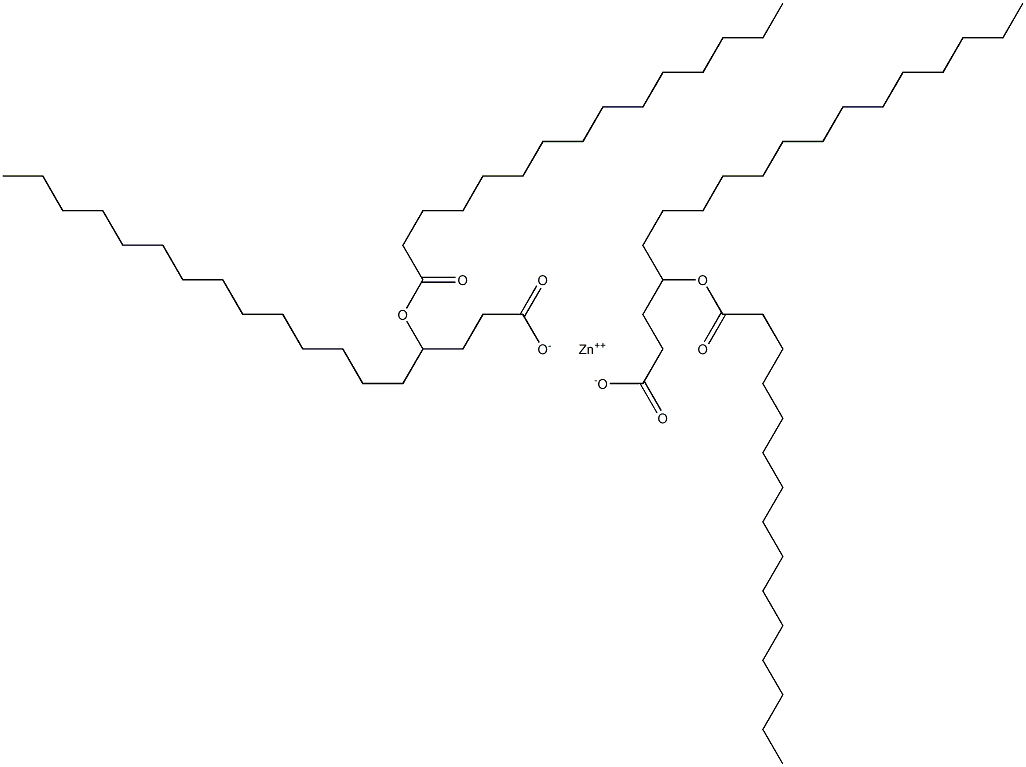 ビス(4-ペンタデカノイルオキシオクタデカン酸)亜鉛 化学構造式