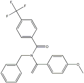 N-ベンジル-N-[1-(4-メトキシフェニル)エテニル]-4-(トリフルオロメチル)ベンズアミド 化学構造式