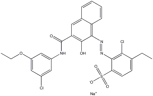 3-Chloro-4-ethyl-2-[[3-[[(3-chloro-5-ethoxyphenyl)amino]carbonyl]-2-hydroxy-1-naphtyl]azo]benzenesulfonic acid sodium salt Structure