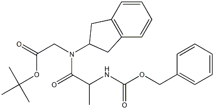 2-[N-[2-(Benzyloxycarbonylamino)propionyl]-N-(indan-2-yl)amino]acetic acid tert-butyl ester Structure