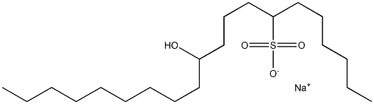 11-Hydroxyicosane-7-sulfonic acid sodium salt Structure