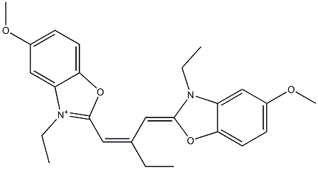 2-[2-[[3-Ethyl-5-methoxybenzoxazole-2(3H)-ylidene]methyl]-1-butenyl]-3-ethyl-5-methoxybenzoxazole-3-ium,,结构式