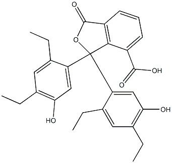 1,1-Bis(2,4-diethyl-5-hydroxyphenyl)-1,3-dihydro-3-oxoisobenzofuran-7-carboxylic acid Struktur