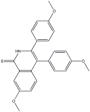 7-Methoxy-3,4-bis(4-methoxyphenyl)-1(2H)-isoquinolinethione 结构式