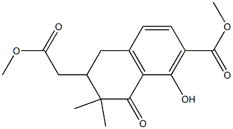 8-Hydroxy-7-(methoxycarbonyl)-2,2-dimethyl-1-oxo-1,2,3,4-tetrahydro-3-naphthaleneacetic acid methyl ester Structure