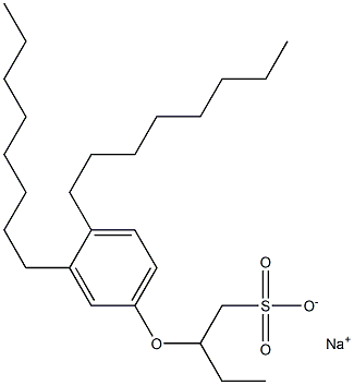 2-(3,4-Dioctylphenoxy)butane-1-sulfonic acid sodium salt Structure