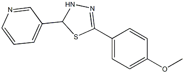 5-(4-メトキシフェニル)-2,3-ジヒドロ-2-(3-ピリジニル)-1,3,4-チアジアゾール 化学構造式