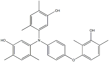 N,N-Bis(5-hydroxy-2,4-dimethylphenyl)-4-(3-hydroxy-2,4-dimethylphenoxy)benzenamine,,结构式
