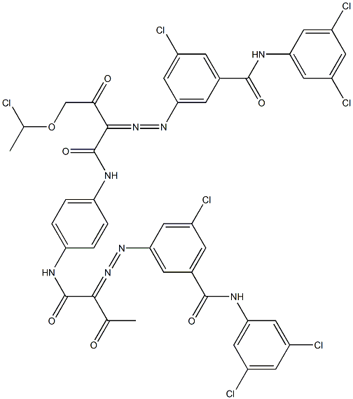 3,3'-[2-[(1-Chloroethyl)oxy]-1,4-phenylenebis[iminocarbonyl(acetylmethylene)azo]]bis[N-(3,5-dichlorophenyl)-5-chlorobenzamide] Structure