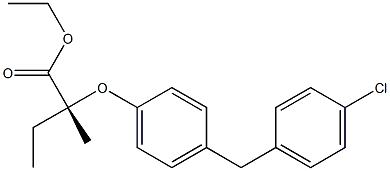 (R)-2-[4-[(4-Chlorophenyl)methyl]phenoxy]-2-methylbutanoic acid ethyl ester Structure