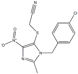 [[1-(p-Chlorobenzyl)-2-methyl-4-nitro-1H-imidazol-5-yl]thio]acetonitrile,,结构式